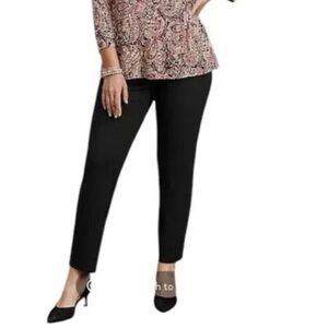 J. Jill Wearever Faux-Suede Forward Seam Pull On Ankle Pants Sz L